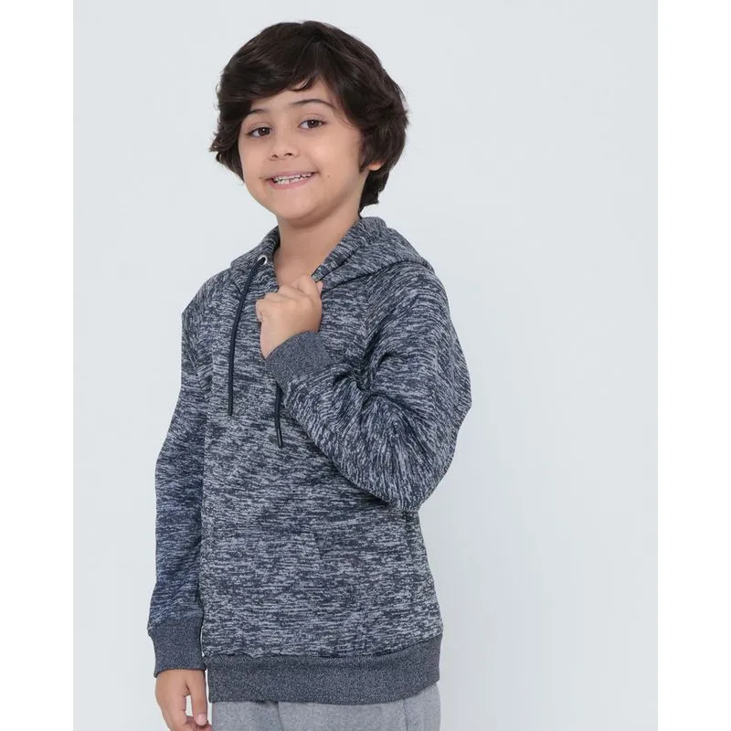 Blusão Moletom Infantil Mescla Azul Marinho 6