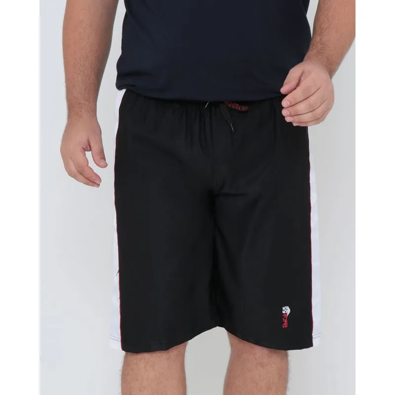 Bermuda Masculina Plus Size Recorte Preta G3