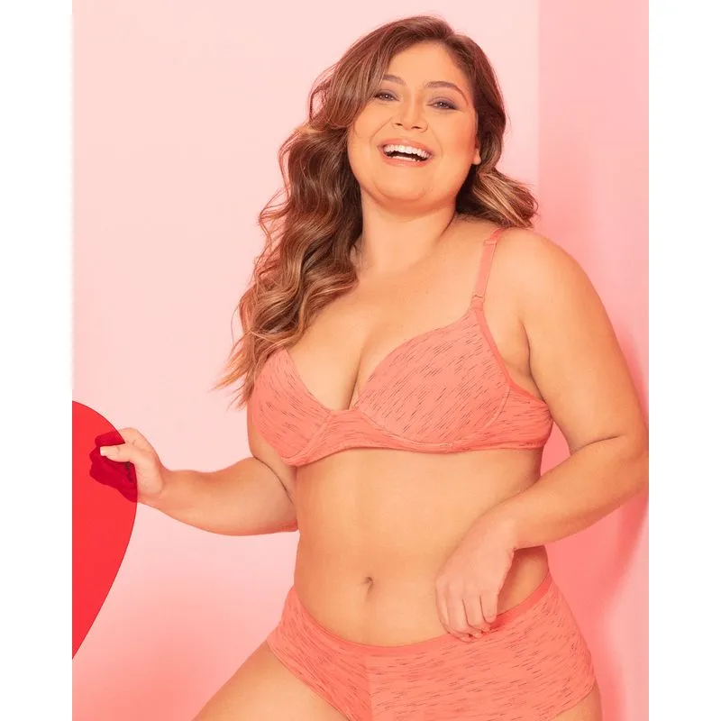 Sutiã Plus Size Com Base Bojo Flamê Laranja 50