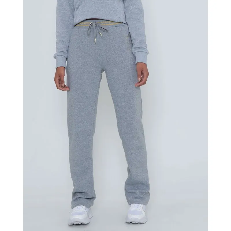 Calça Moletom Feminina Lurex Mescla Cinza GG