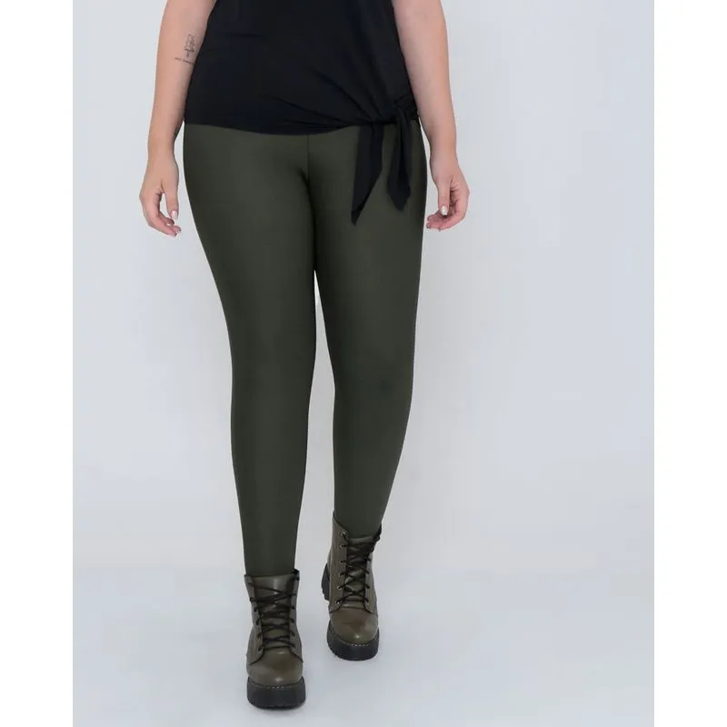 Calça Legging Plus Size de Gorgurão Verde G3