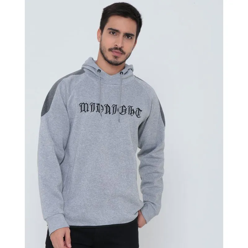 Blusão Moletom Masculino Estampa Bordada Cinza P