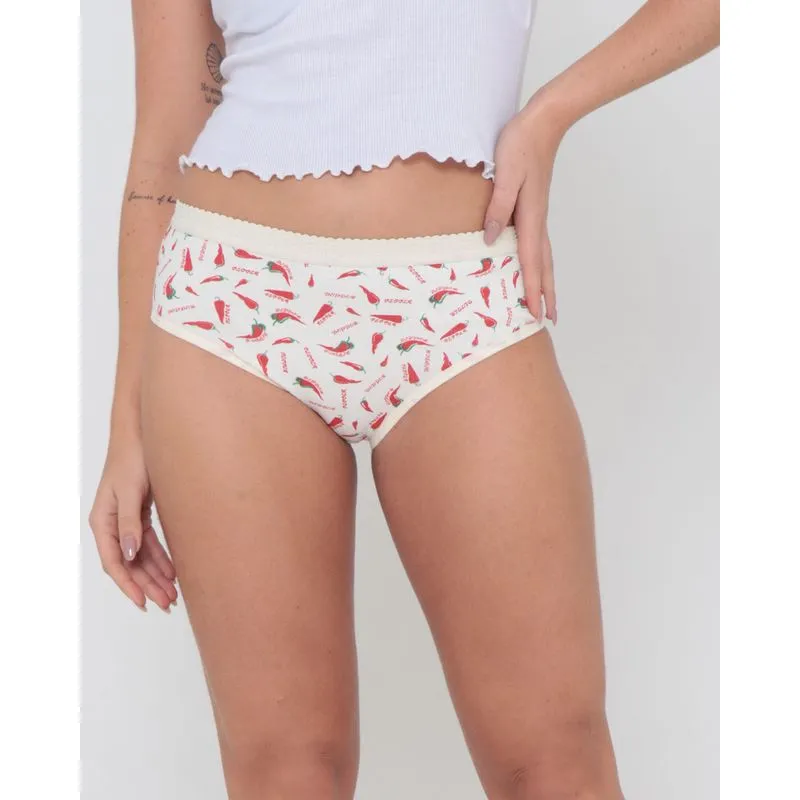 Calcinha Alta Avulsa Algodão Pimentas Off White G