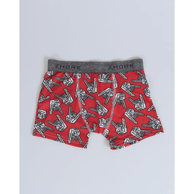 Cueca Boxer Juvenil Rock Vermelha 16