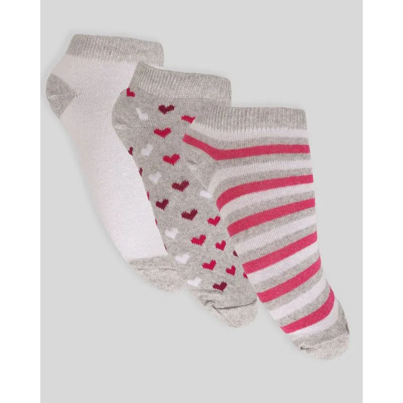 Kit Meia Feminina 3 Pares Cano Médio Branco Cinza 34 A 39