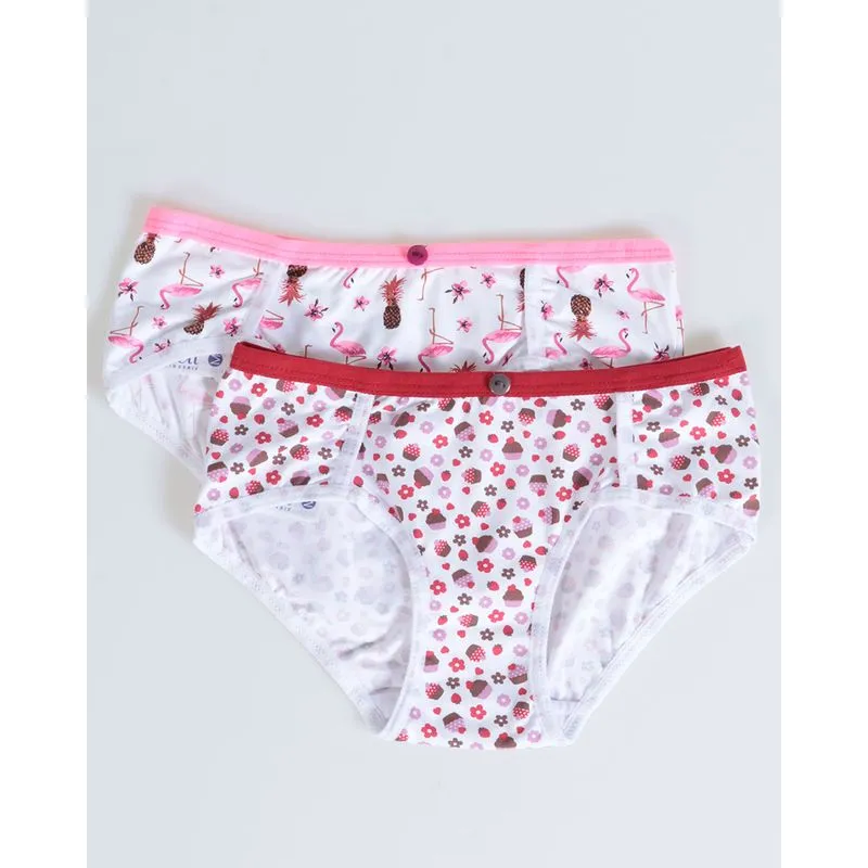 Kit 2 Calcinhas Juvenil Biquíni Rosa Vermelha GG