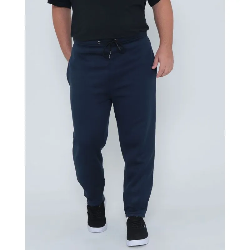Calça Moletom Masculina Plus Size Azul Marinho G2