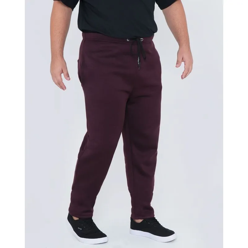 Calça Moletom Masculina Plus Size Vinho G1