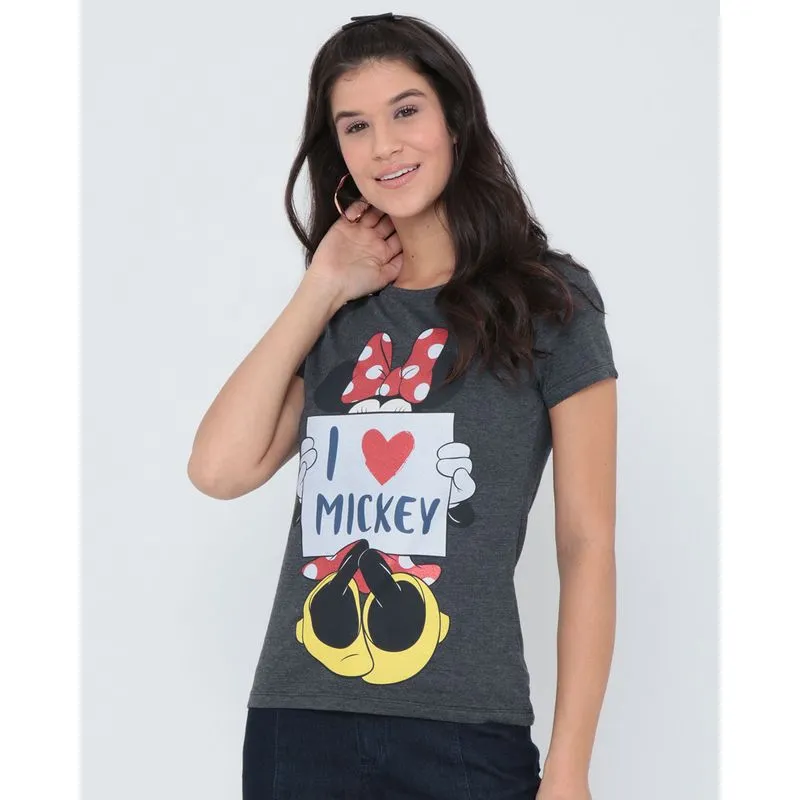 Blusa Estampa Minnie Disney Mescla Cinza M