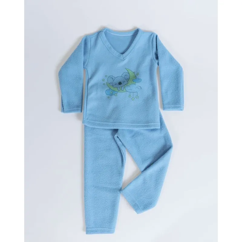 Pijama Bebê Estampa Bichinhos Azul Claro 2