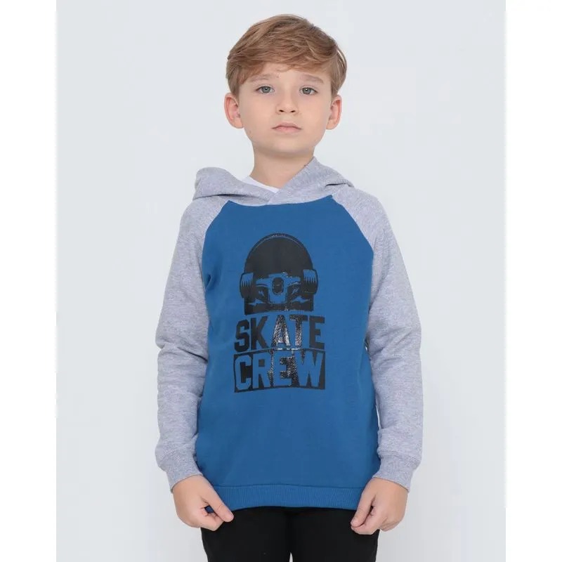 Blusão Moletom Infantil Skate Azul 4