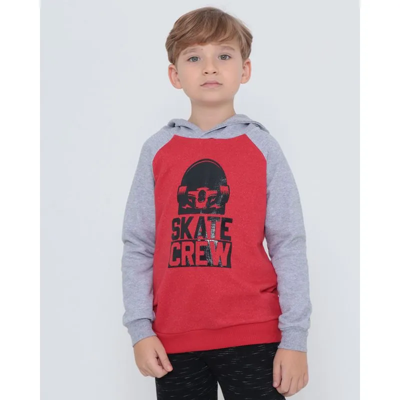 Blusão Moletom Infantil Skate Vermelho 10