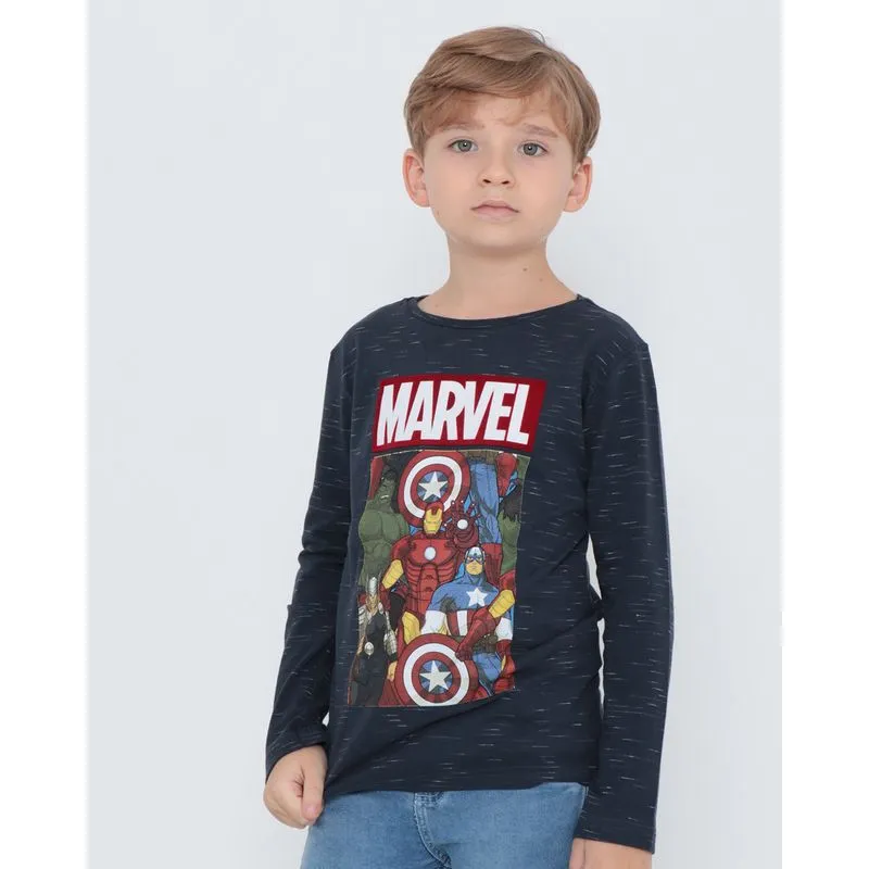 Camiseta Infantil Vingadores Marvel Azul Marinho 6