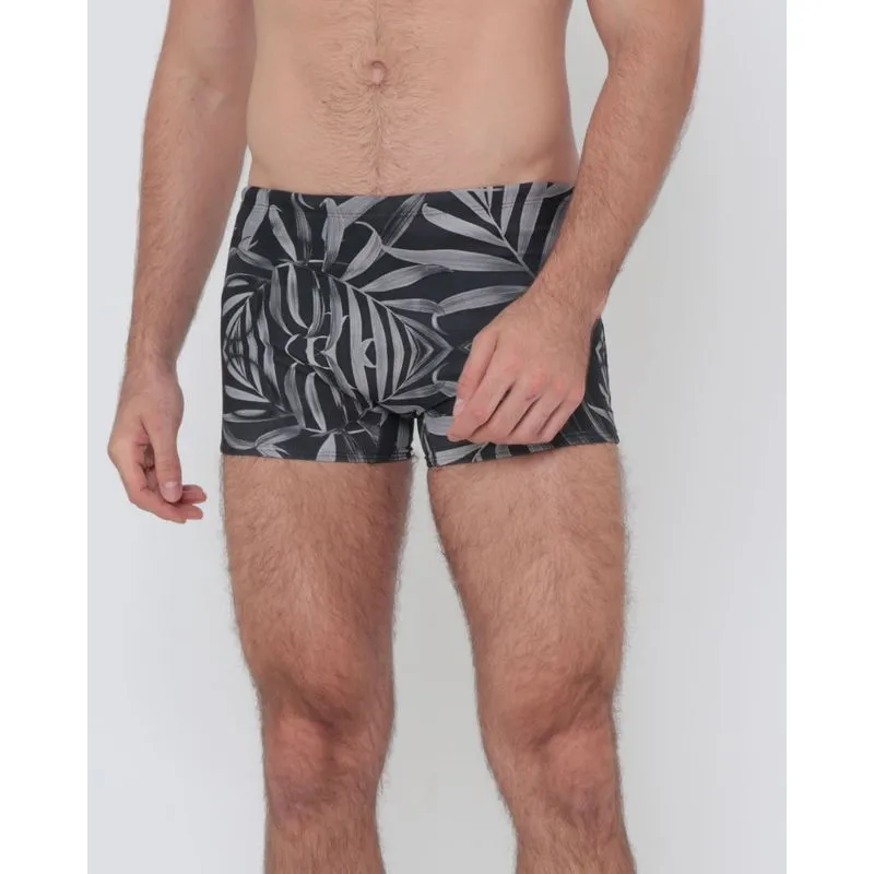 Sunga Box Estampa Folhas Preta P