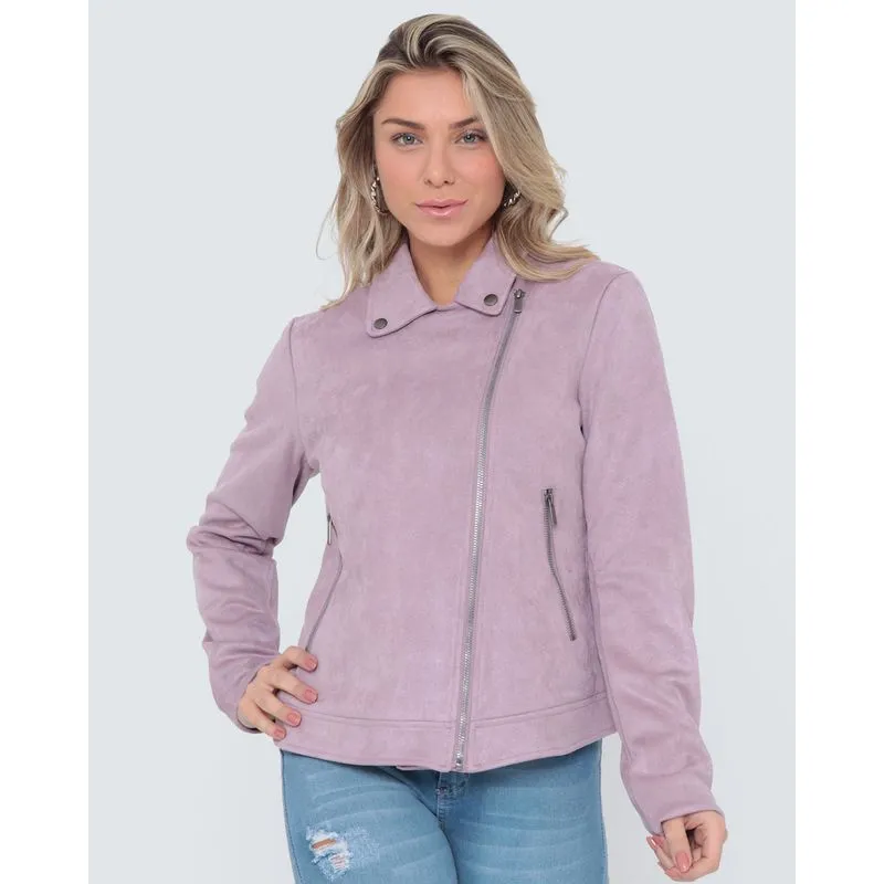 Jaqueta Feminina Suede Lisa Lilás G