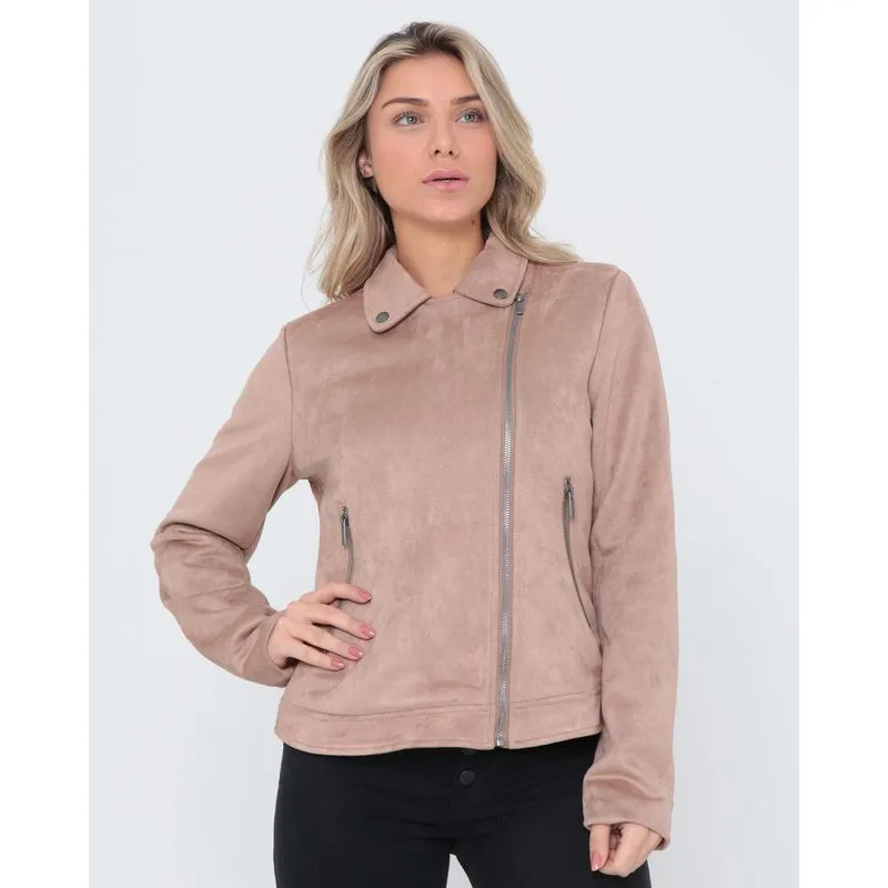 Jaqueta Feminina Suede Lisa Bege M