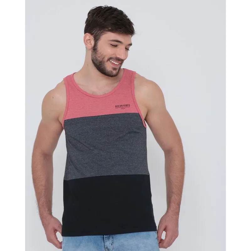 Regata Masculina Surf Recortes Vermelha M