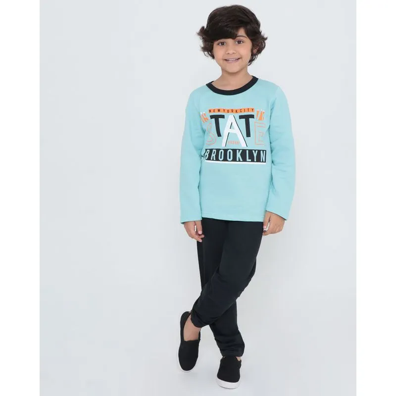 Conjunto Moletom Infantil Manga Longa Street Azul Claro 8