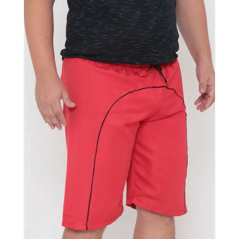 Bermuda Masculina Plus Size Viés Vermelho Claro G3