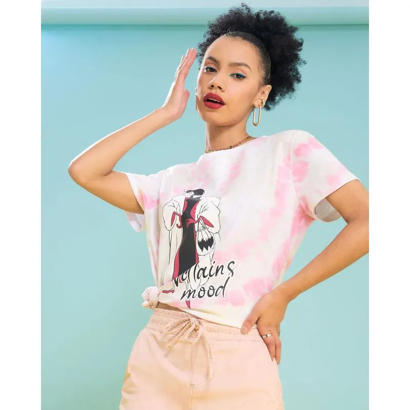 Blusa Estampa Cruella De Vil Disney Tye Dye Rosa M