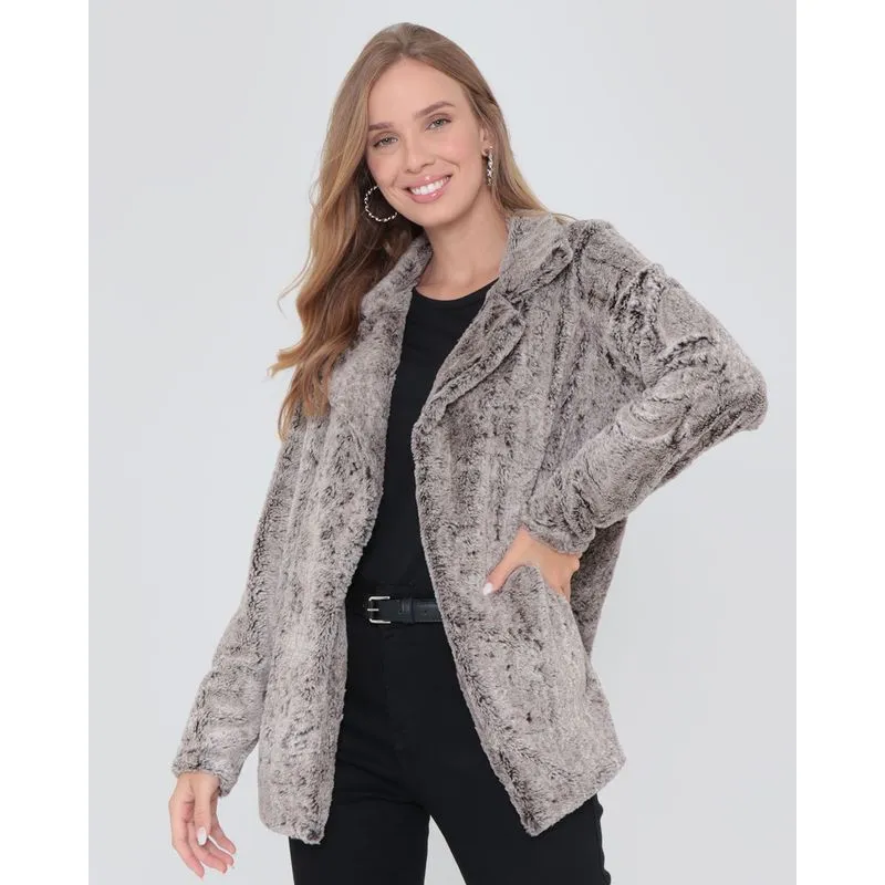 Casaco Feminino Pelúcia Bege M