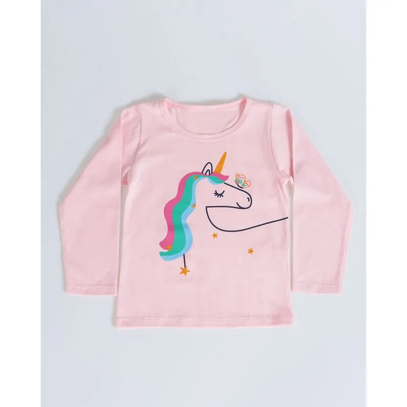 Blusa Bebê Estampa Unicórnio Rosa 3