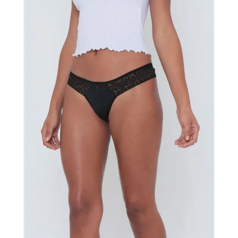 Calcinha Fio Avulsa Fio Renda Preta P