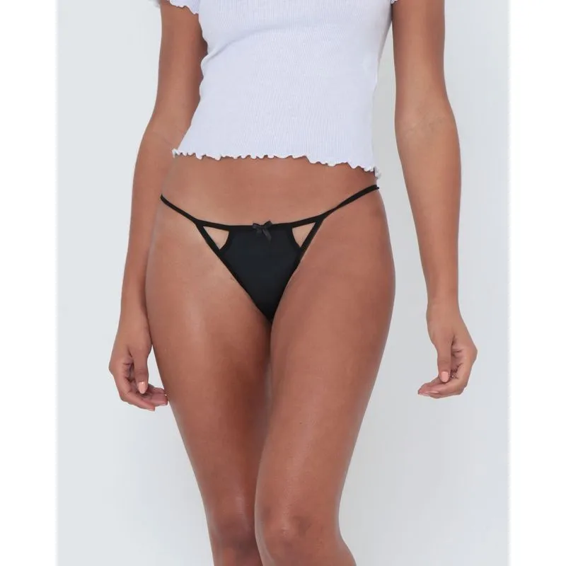 Calcinha String Avulsa Fio Renda Preta GG