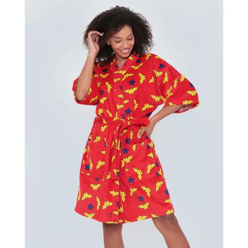 Roupão Mulher Maravilha Liga da Justiça Vermelho M