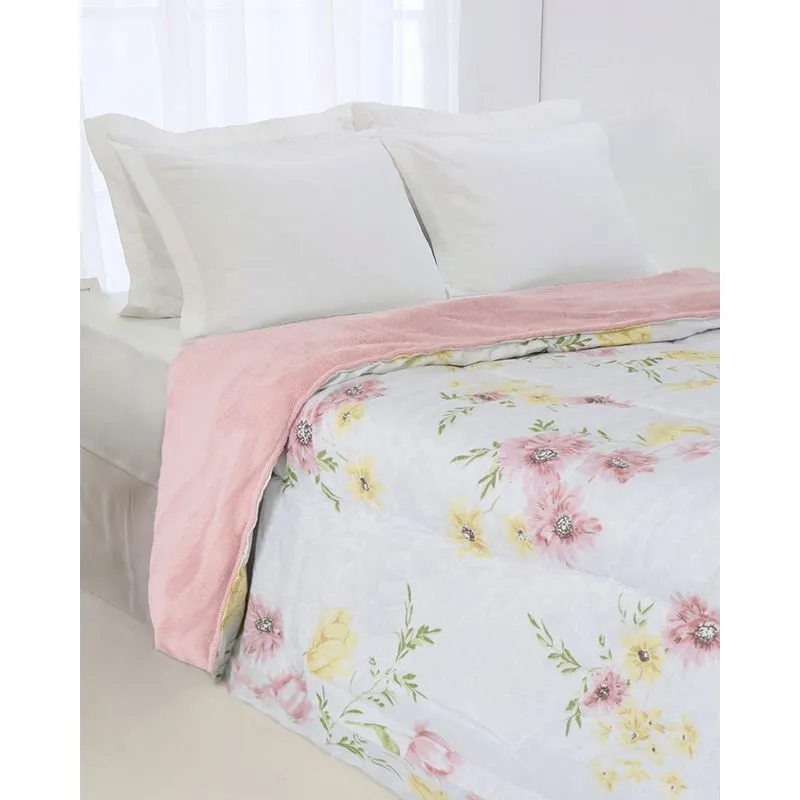 Coberdrom Casal Slim Plush Hedrons Rosa Claro UN