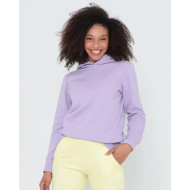 Blusão Moletom Feminino Com Capuz Estampado Lilás GG
