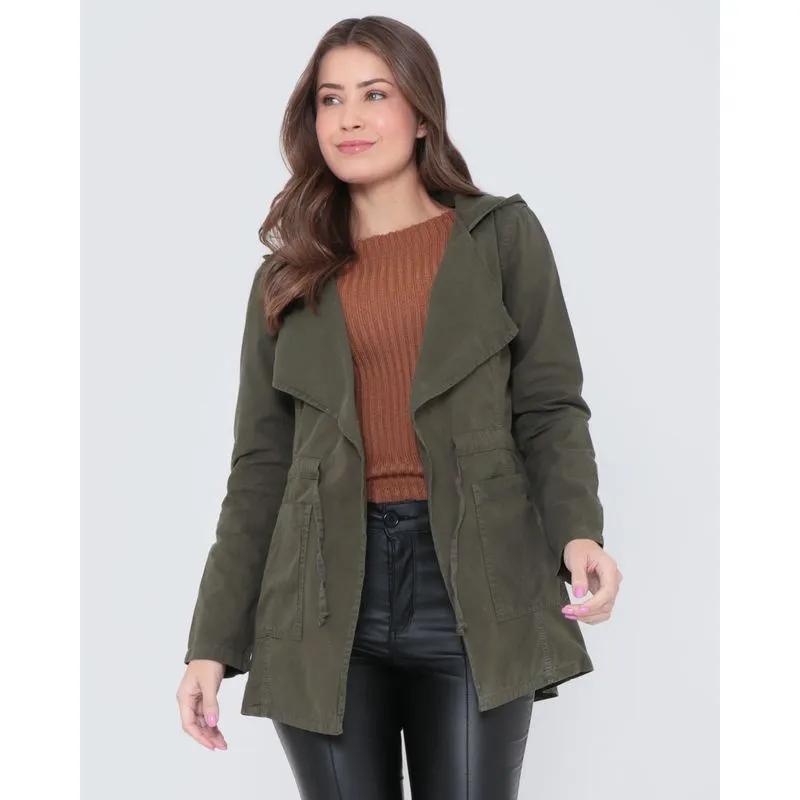 Jaqueta Parka Sarja Capuz Verde M