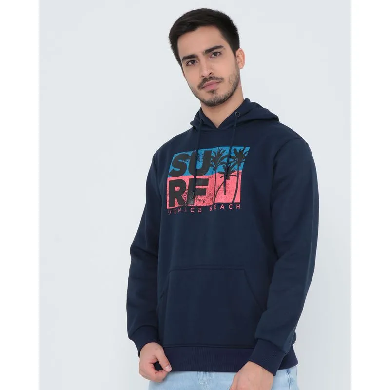 Blusão Moletom Masculino Estampa Surf Azul Marinho GG