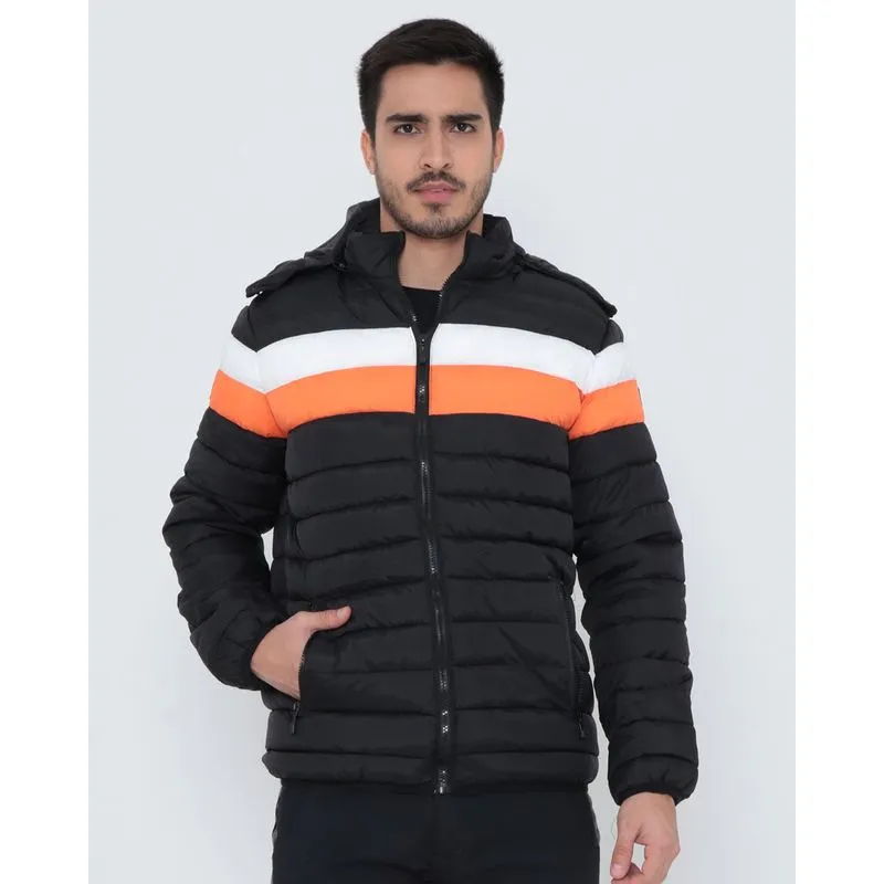 Jaqueta Masculina Puffer Recorte Preta P