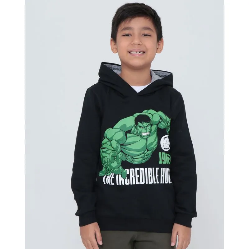 Blusão de Moletom Infantil Hulk Preto 4