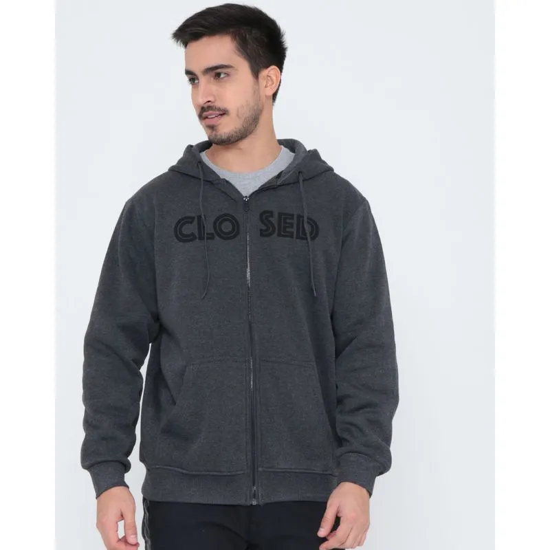 Casaco Moletom Masculino Estampa Frontal Cinza M