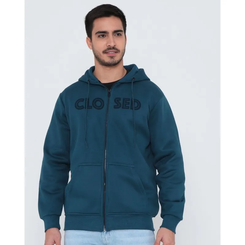 Casaco Moletom Masculino Estampa Frontal Azul G