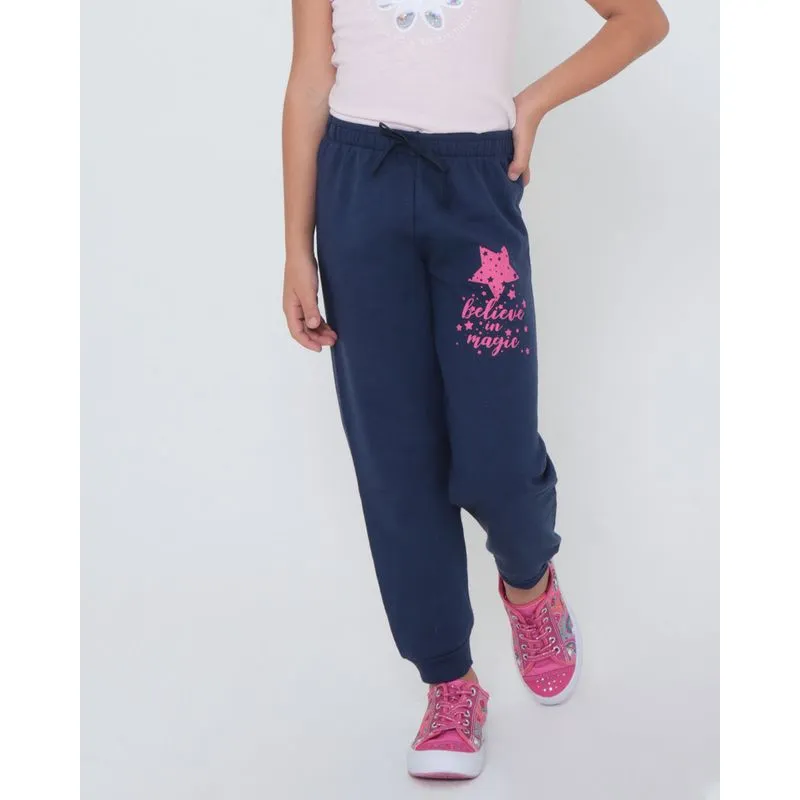 Calça Moletom Infantil Jogger Estrela Azul Marinho 8