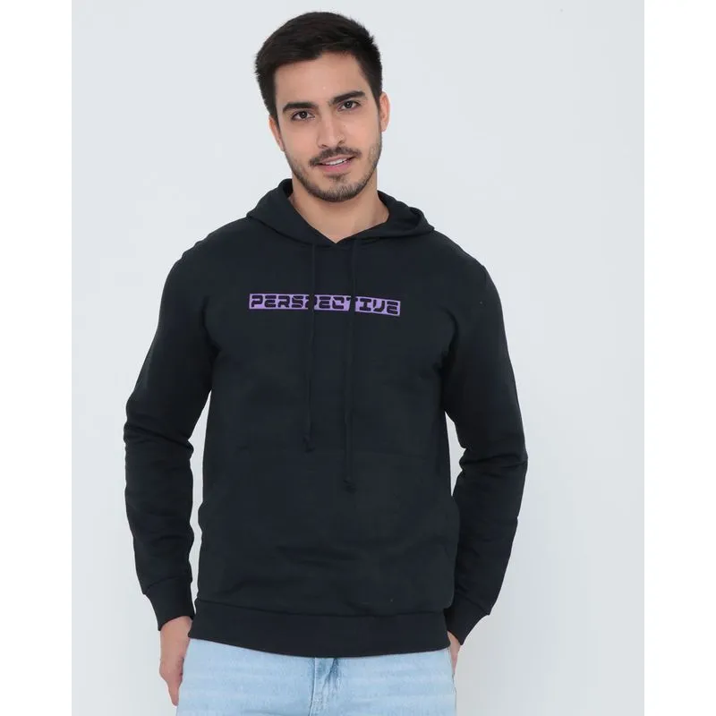 Blusão Moletinho Masculino Estampado Preto M