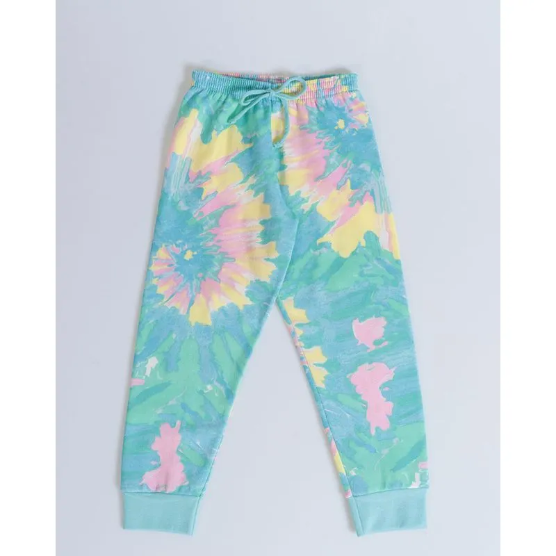 Calça Moletom Bebê Jogger Tie Dye Azul 1