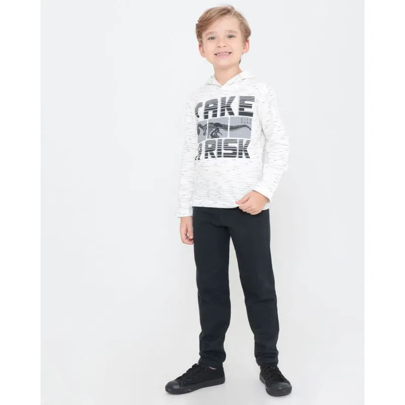 Conjunto de Moletom Infantil Flamê Off White 6