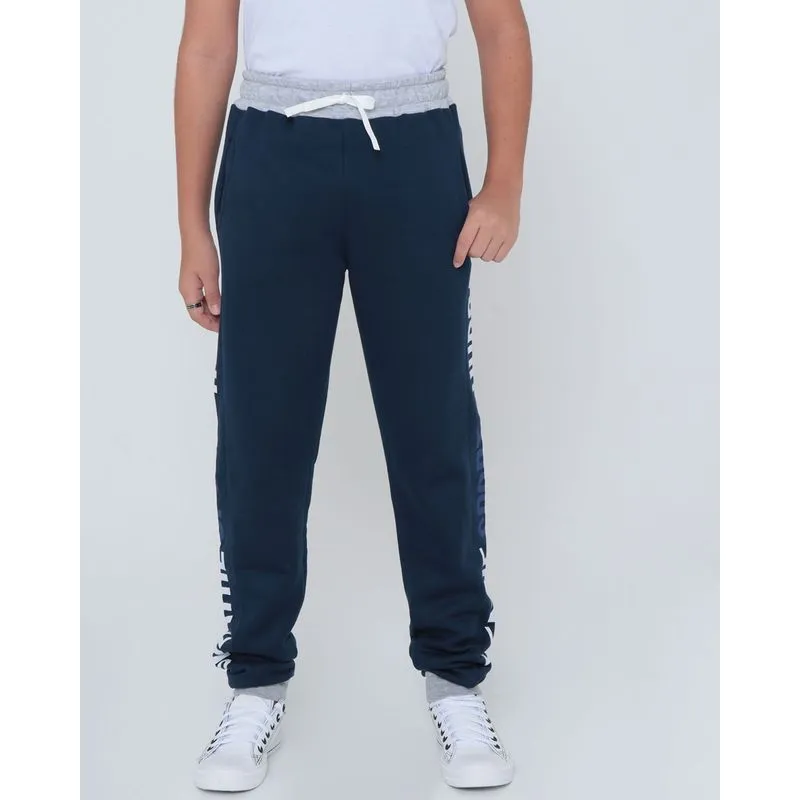 Calça Moletom Juvenil Estampada Jogger Marinho 12