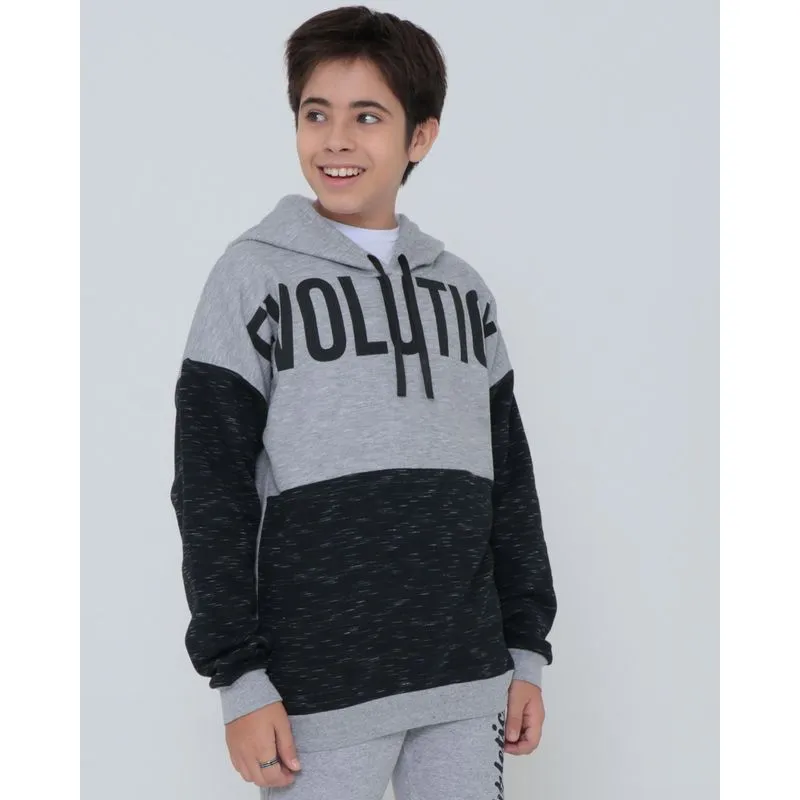 Blusa Moletom Juvenil Flamê Com Capuz Estampado Cinza Claro 10