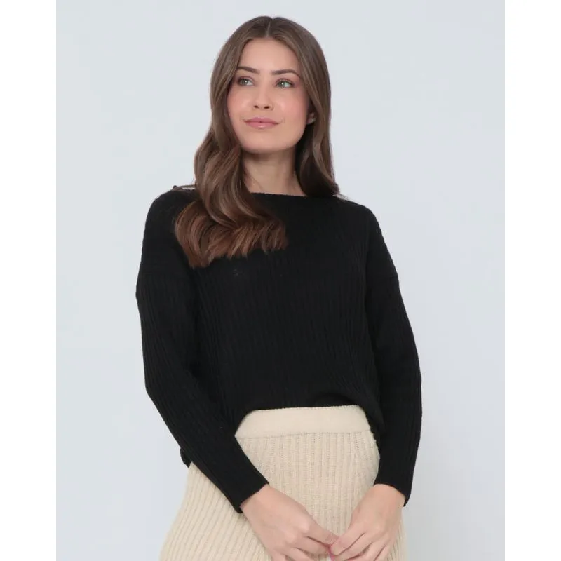 Suéter Feminino Tricô Preta M