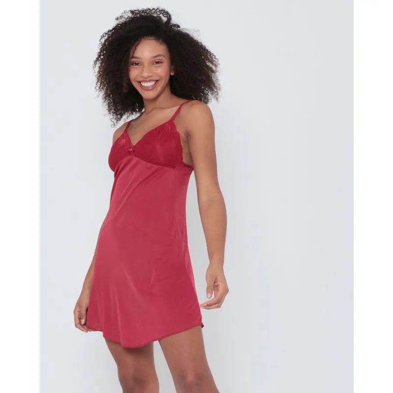 Camisola Liganete Alcinha Renda Vermelha GG