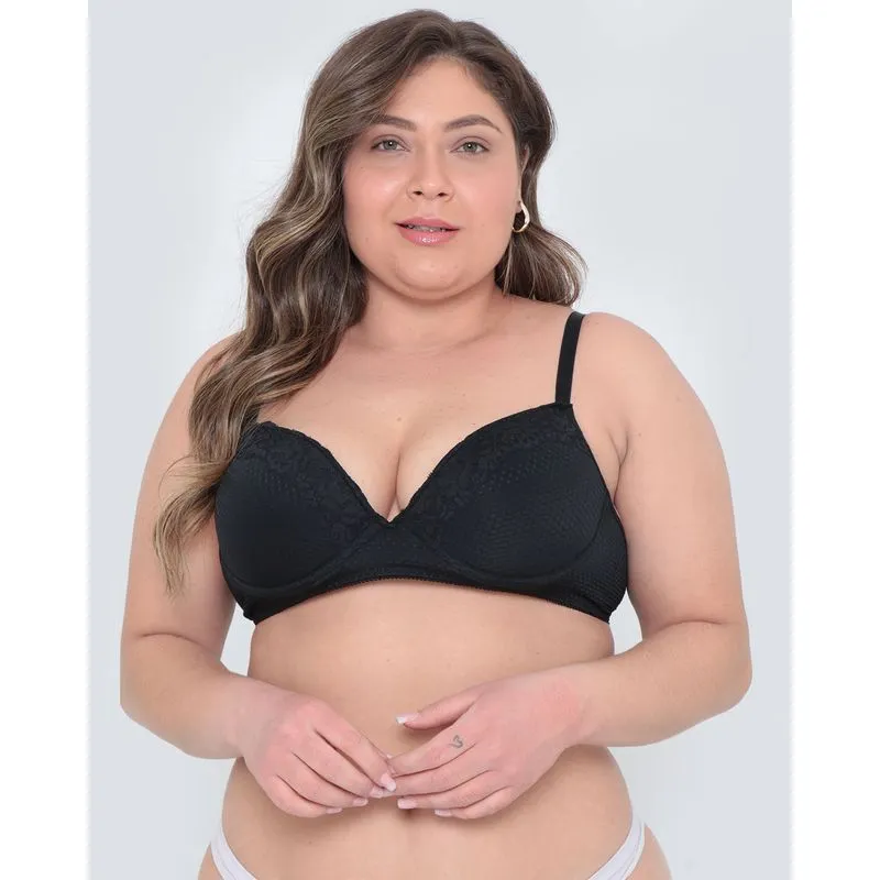 Sutiã Avulso Plus Size Bojo Com Base Preto 46