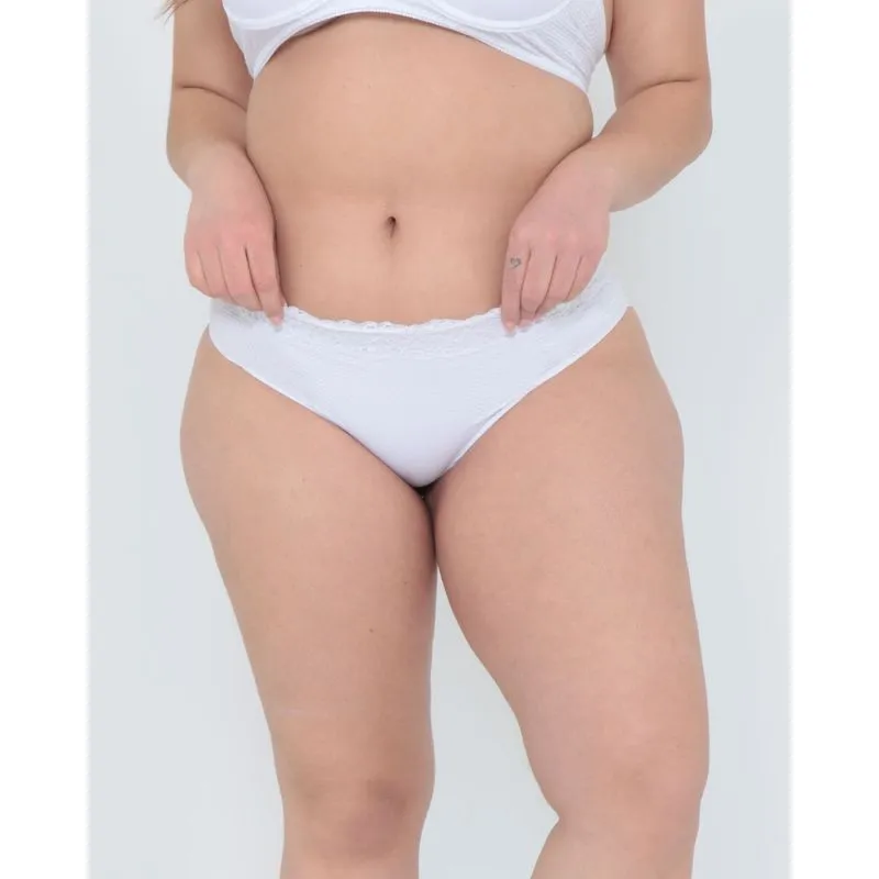 Calcinha Avulsa Plus Size Alta Branca GG