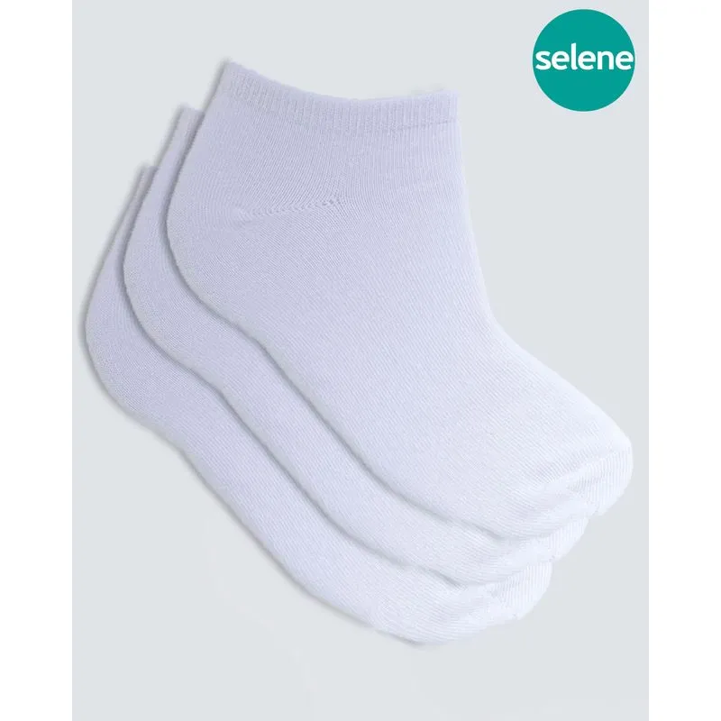 Kit 3 Pares de Meia Feminina Invisível Selene Brancas 34 A 39