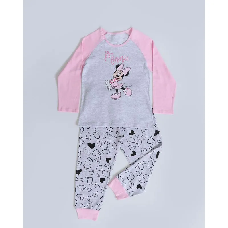 Pijama Longo Bebê Minnie Mouse Disney Cinza 2