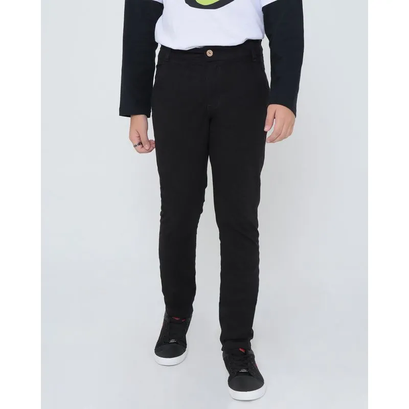 Calça Sarja Juvenil Básica Preta 12